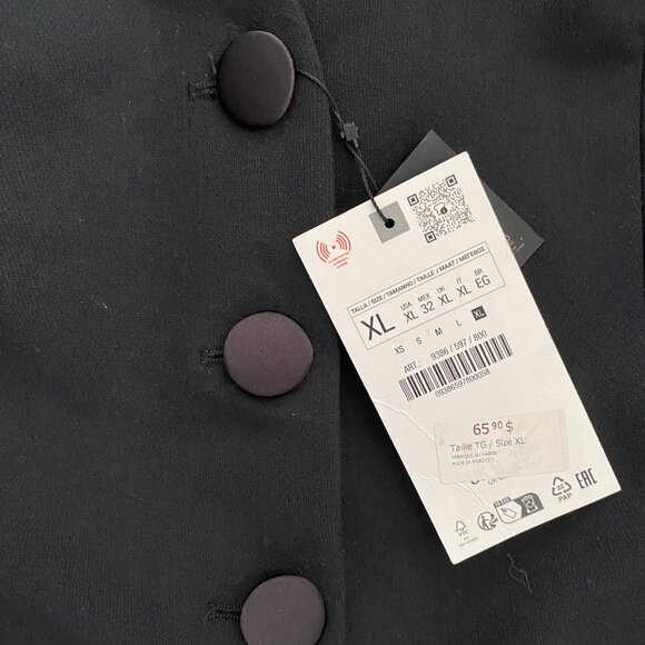 Holiday Party Ready ZARA Satin Contrast Bustier Top (XL) - Picture 4 of 8